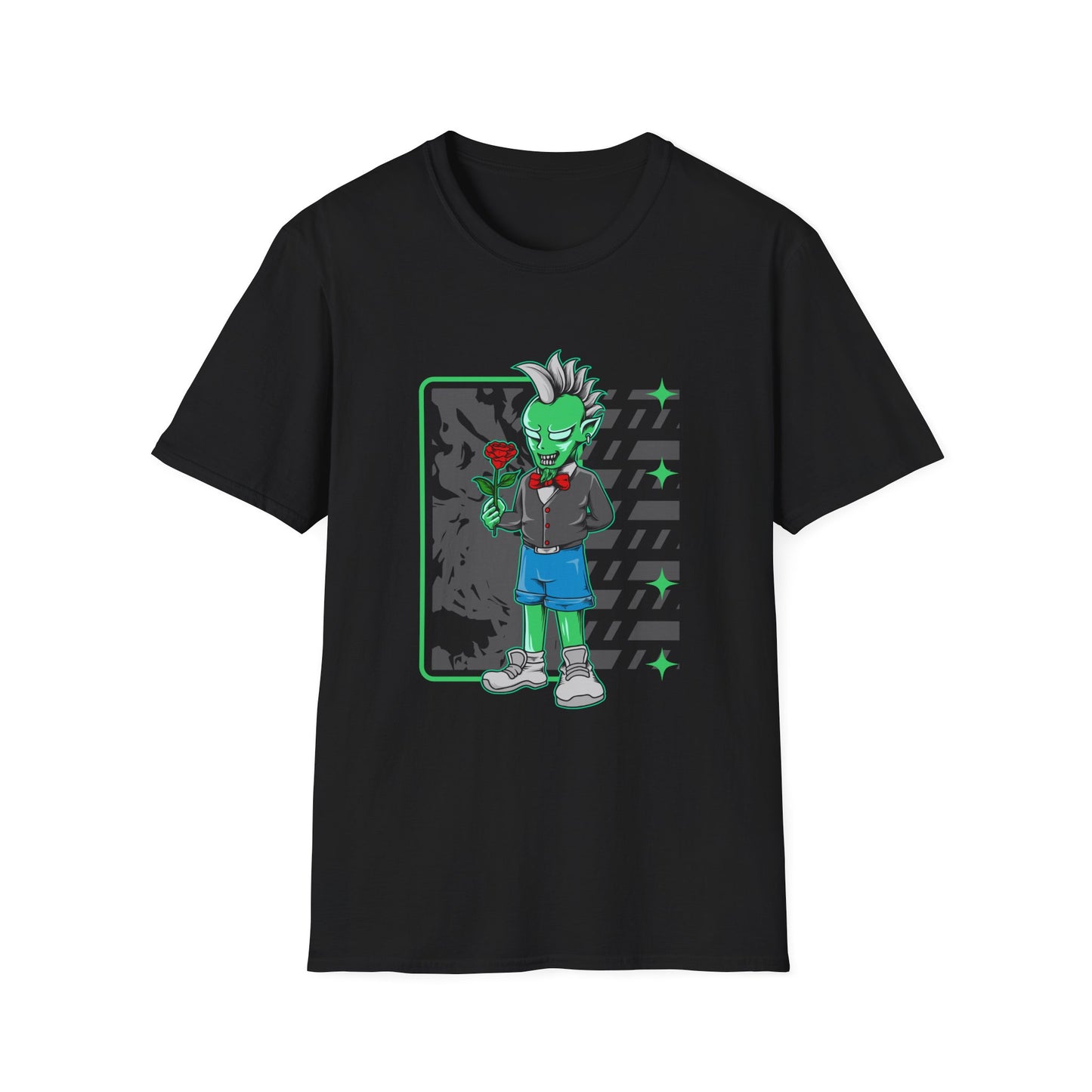 Anime Inspired Rocker Zombie Tee Black Printify T-Shirt Rhythm & Drip Apparel