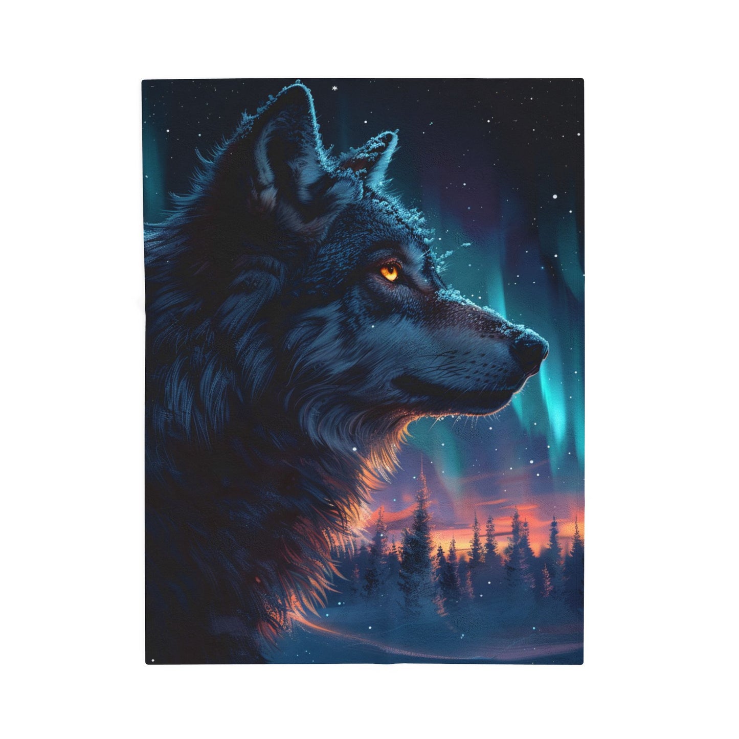 Wolf- Dreamy Wolf Velveteen Plush Blanket, Cozy Home Decor, Gift for Animal Lovers, Winter Nights, Snuggly Bed Throw 30" × 40" Printify All Over Prints Rhythm & Drip Apparel