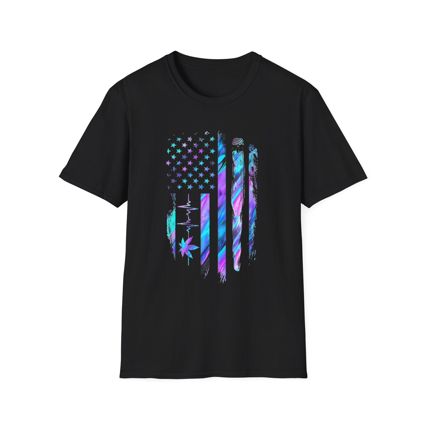 420 Flag T-Shirt Black Printify T-Shirt Rhythm & Drip Apparel