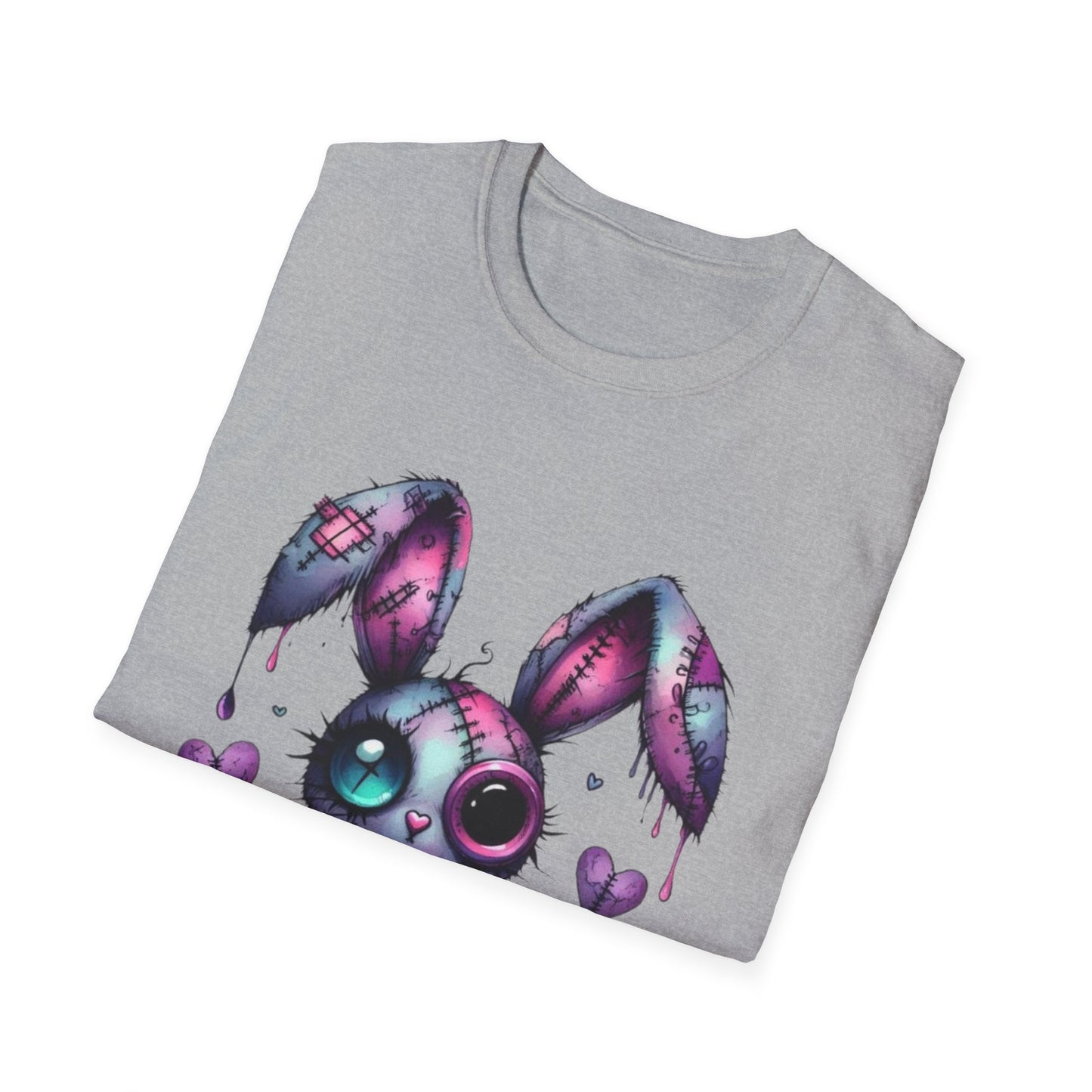 Playful Bunny Graphic T-Shirt - Softstyle Unisex Tee for Cute & Unique Casual Wear