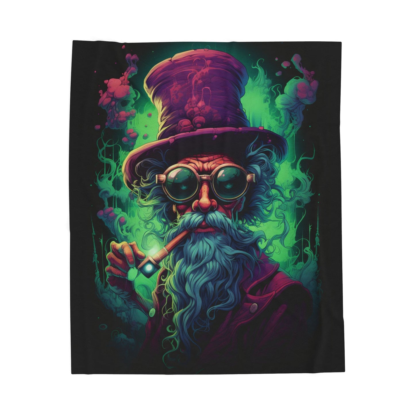 Wizard- Whimsical Wizard Plush Blanket - Cozy Home Decor, Gift for Sci-Fi Fans, Magical Themed Room, Art Lovers' Throw, Perfect for all Occasions 50" × 60" Rhythm & Drip All Over Prints Rhythm & Drip Apparel