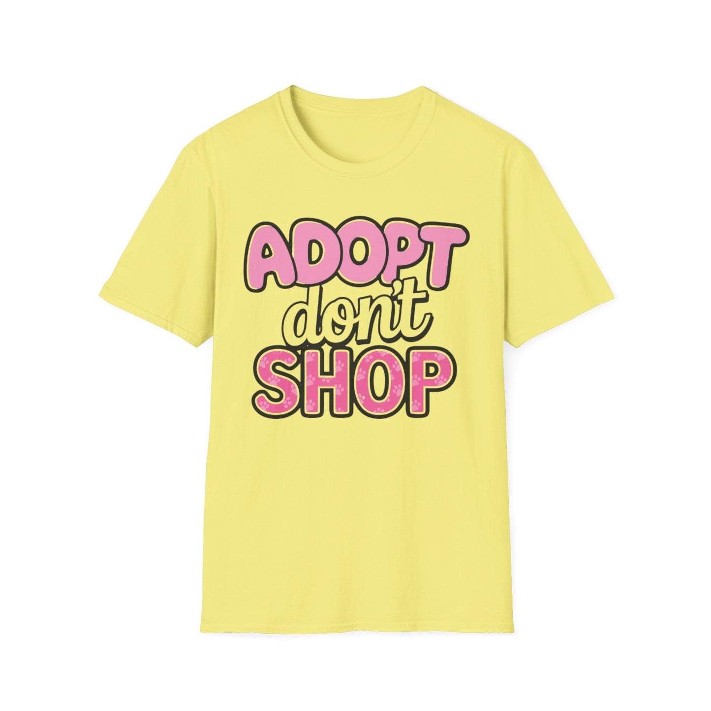 Adopt Don't Shop T-Shirt Cornsilk Printify T-Shirt Rhythm & Drip Apparel