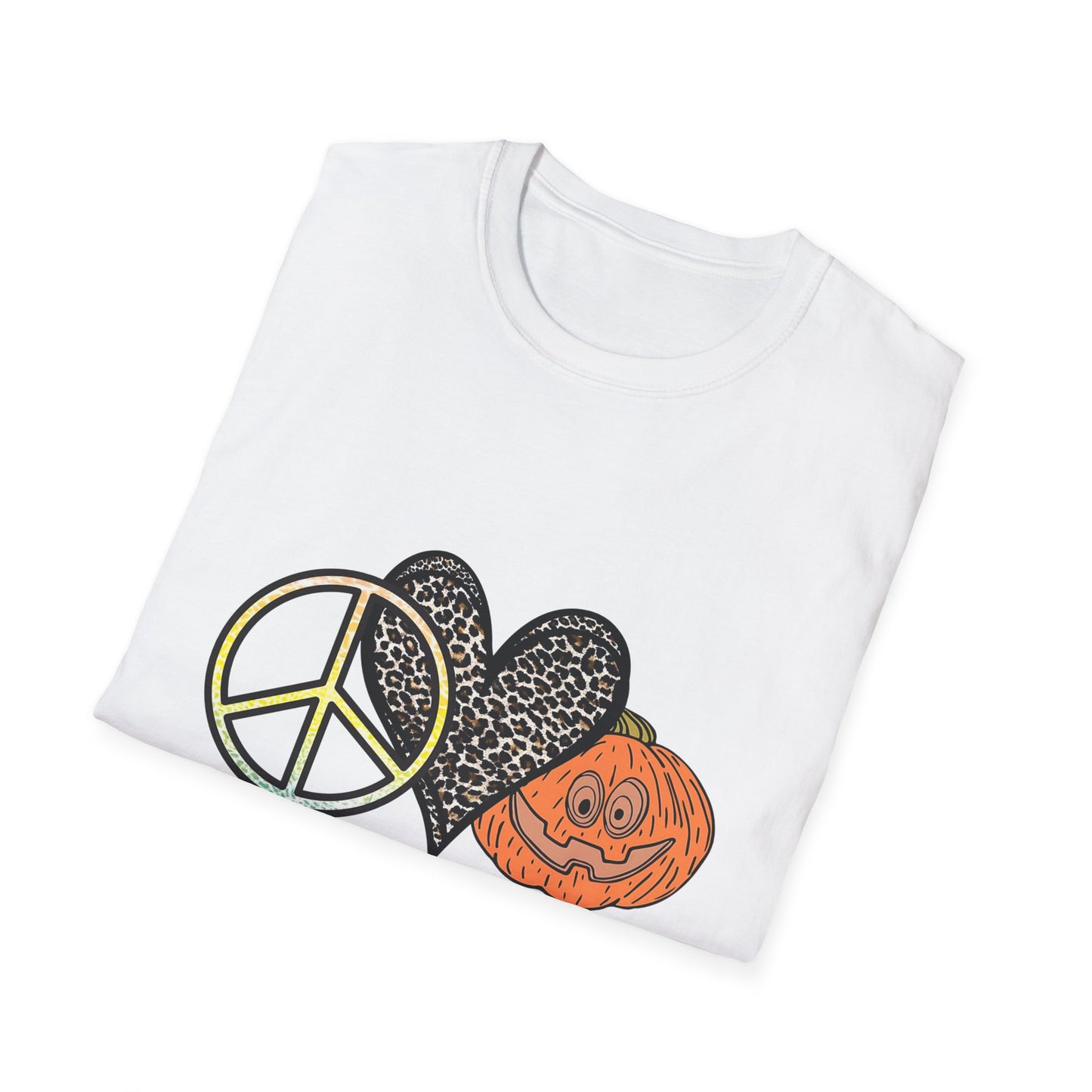 Fall Vibes Unisex T-Shirt - Peace Love Fall, Autumn Tee, Halloween Shirt, Cozy Casual Wear, Gift for Pumpkin Lovers Printify T-Shirt Rhythm & Drip Apparel