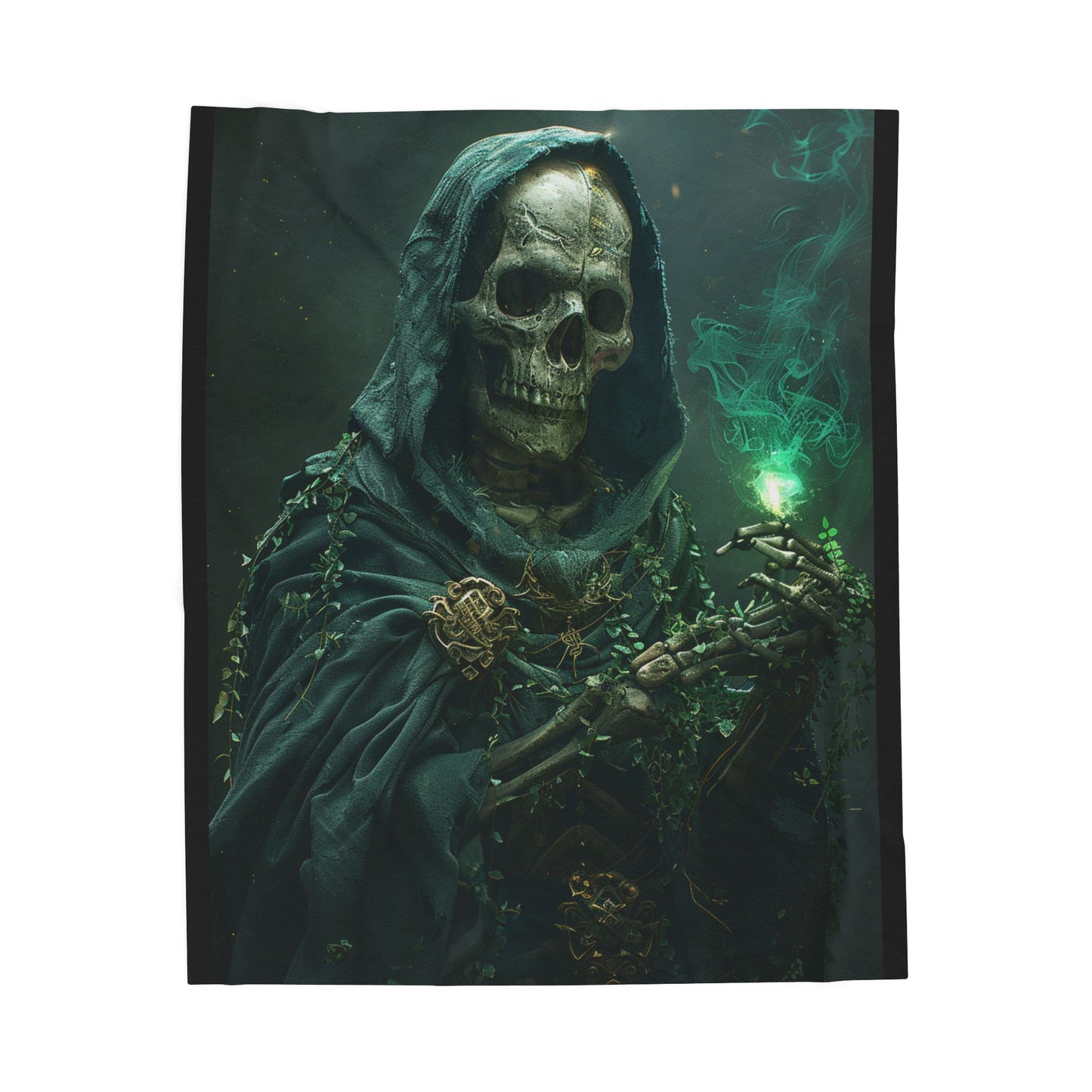 Skeleton- Mystical Skull Velveteen Plush Blanket, Cozy Warm Throw for Halloween, Goth Decor, Gift for Horror Lovers, Home Accent 50" × 60" Rhythm & Drip All Over Prints Rhythm & Drip Apparel