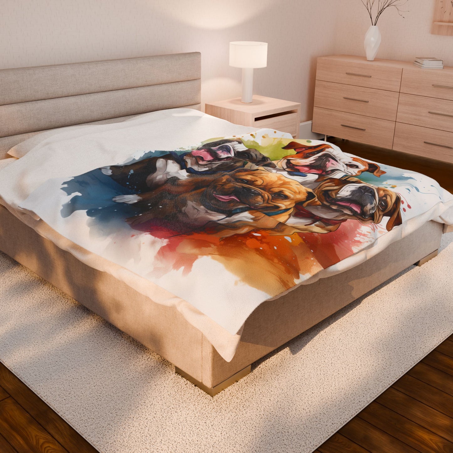 Dog- Dog Lover's Velveteen Plush Blanket, Cozy Home Décor for Pet Owners, Perfect Gift for Animal Lovers, Warm and Soft Throw, Unique Dog Art Printify All Over Prints Rhythm & Drip Apparel