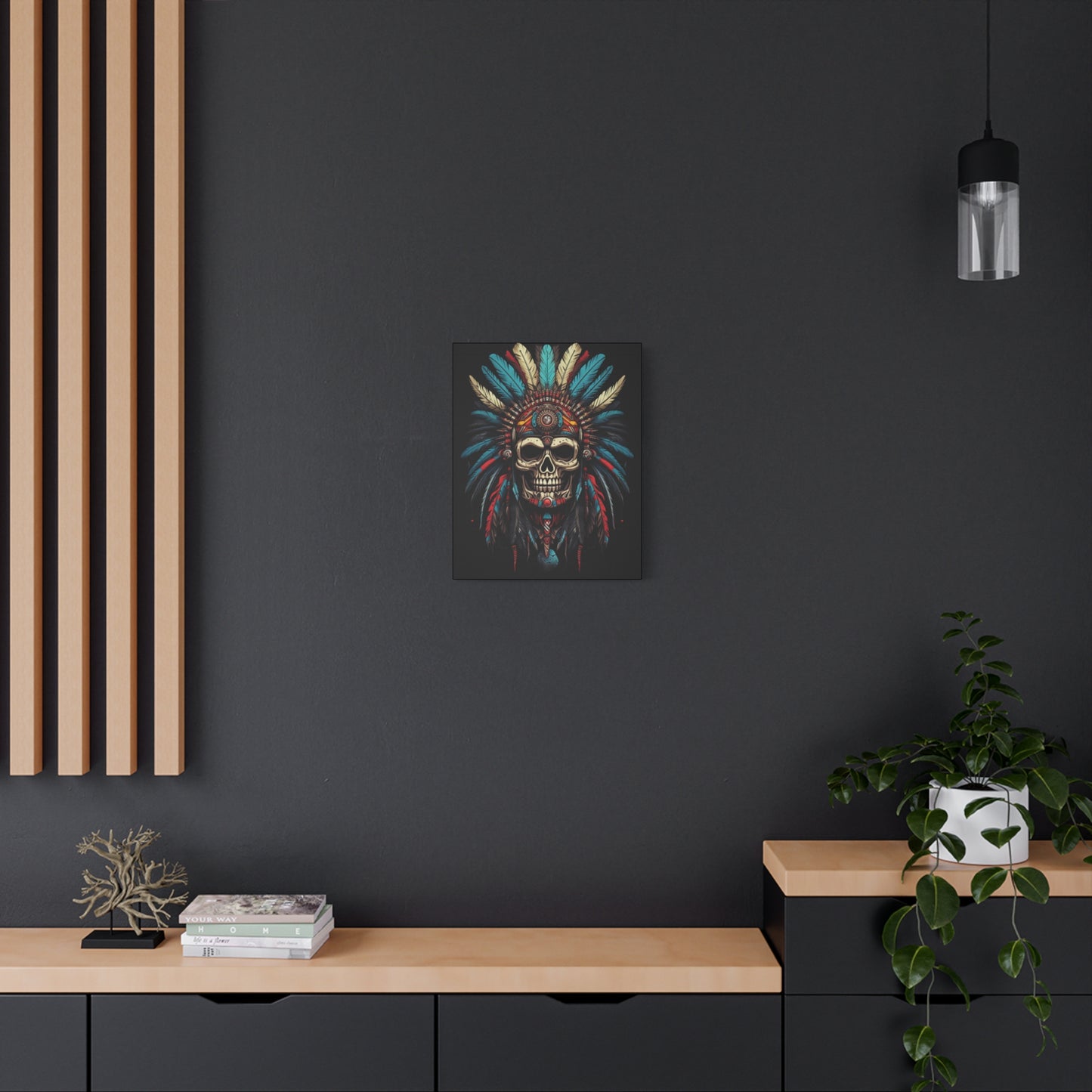 Skull- Bohemian Skull Canvas Art Print, Stretched Wall Decor, Unique Skull Artwork, Home Office Decoration, Ideal Gift for Art Lovers Rhythm & Drip Canvas Rhythm & Drip Apparel