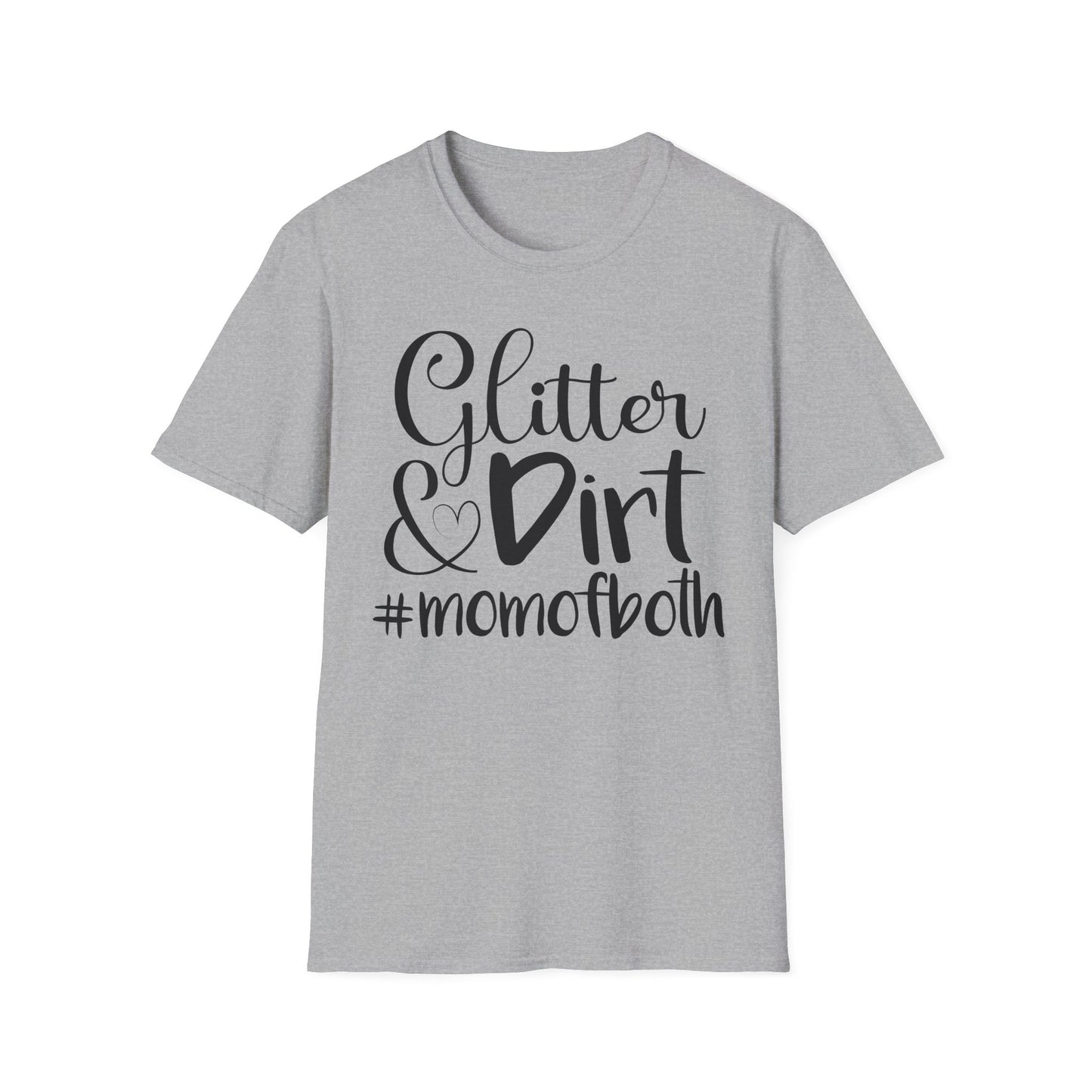 Mom of Both Glitter & Dirt T-Shirt Sport Grey Printify T-Shirt Rhythm & Drip Apparel