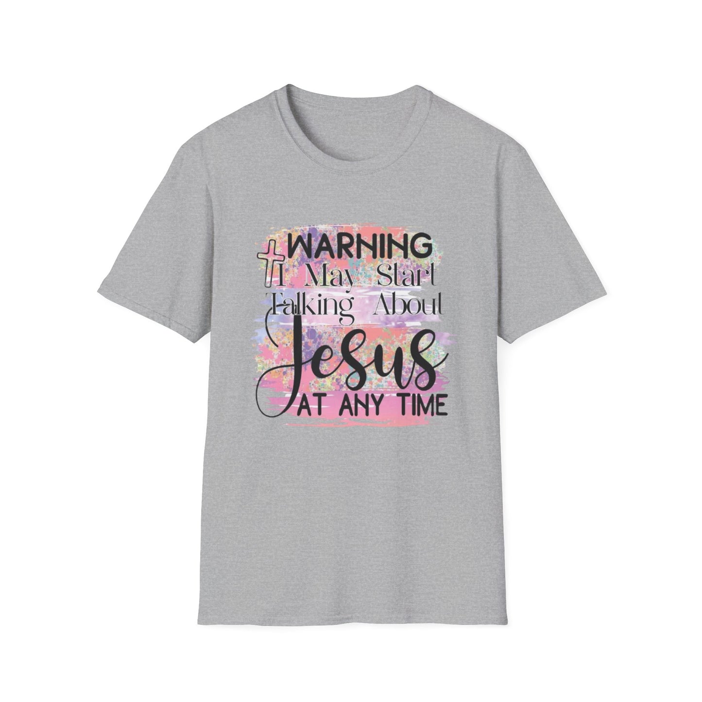 Warning Jesus T-Shirt, Sport Grey Printify T-Shirt Rhythm & Drip Apparel