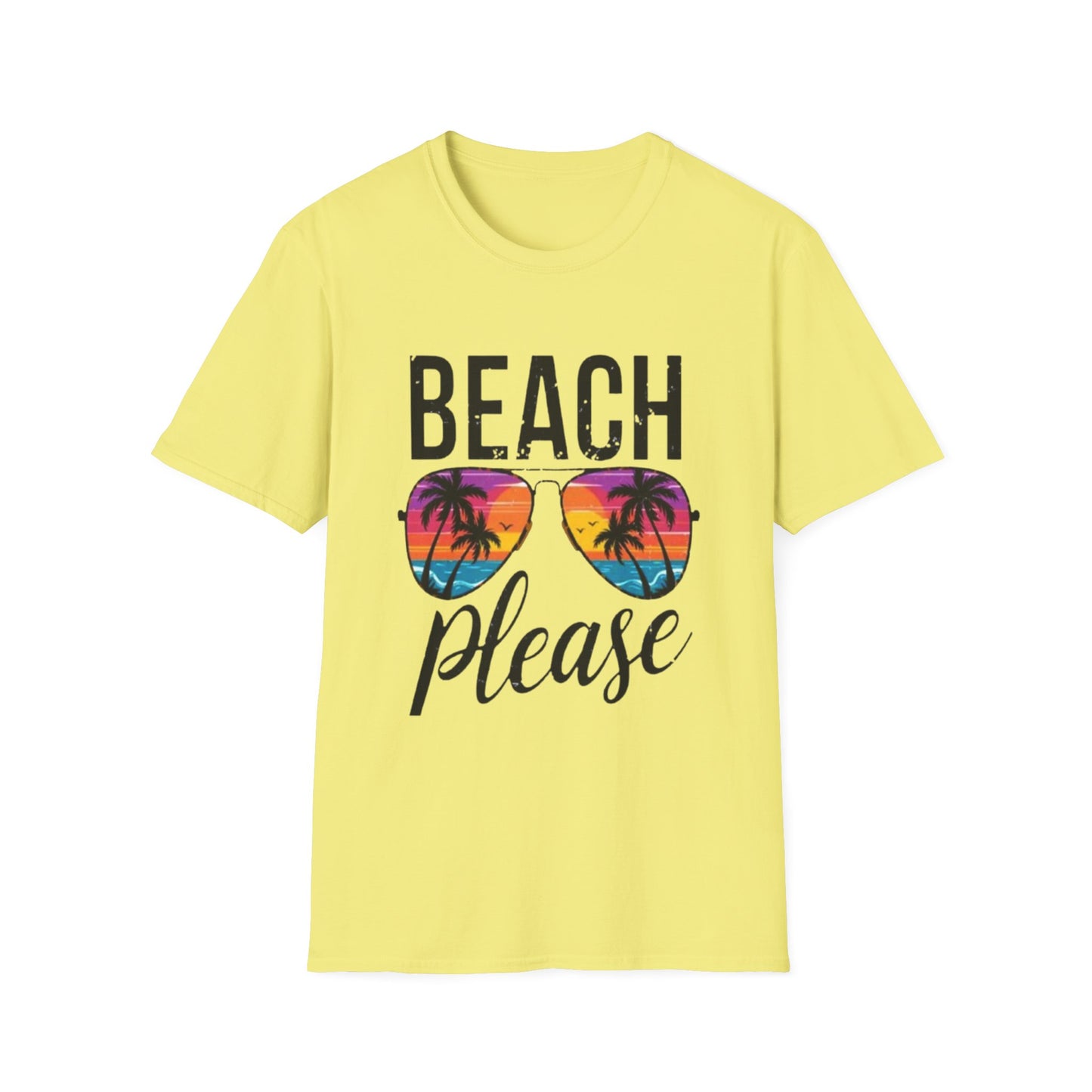 Summer- Beach Please Unisex T-Shirt Cornsilk Printify T-Shirt Rhythm & Drip Apparel