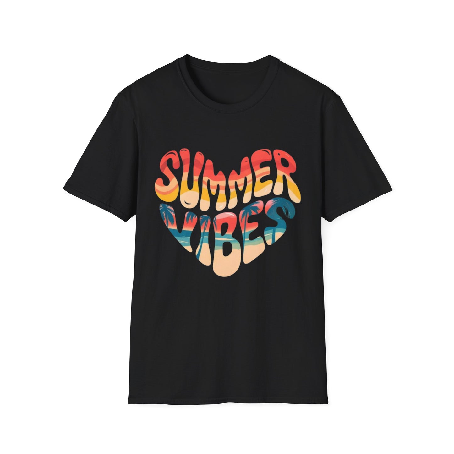 Summer- Summer Vibes T-Shirt Black Printify T-Shirt Rhythm & Drip Apparel