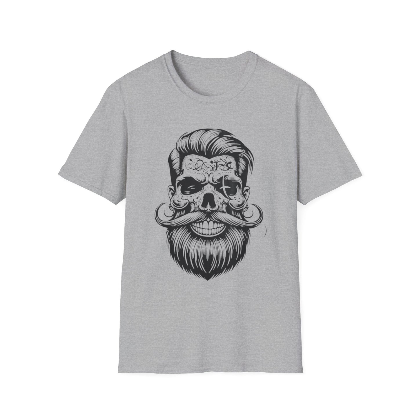 Stylish Skull Beard T-Shirt Sport Grey Printify T-Shirt Rhythm & Drip Apparel