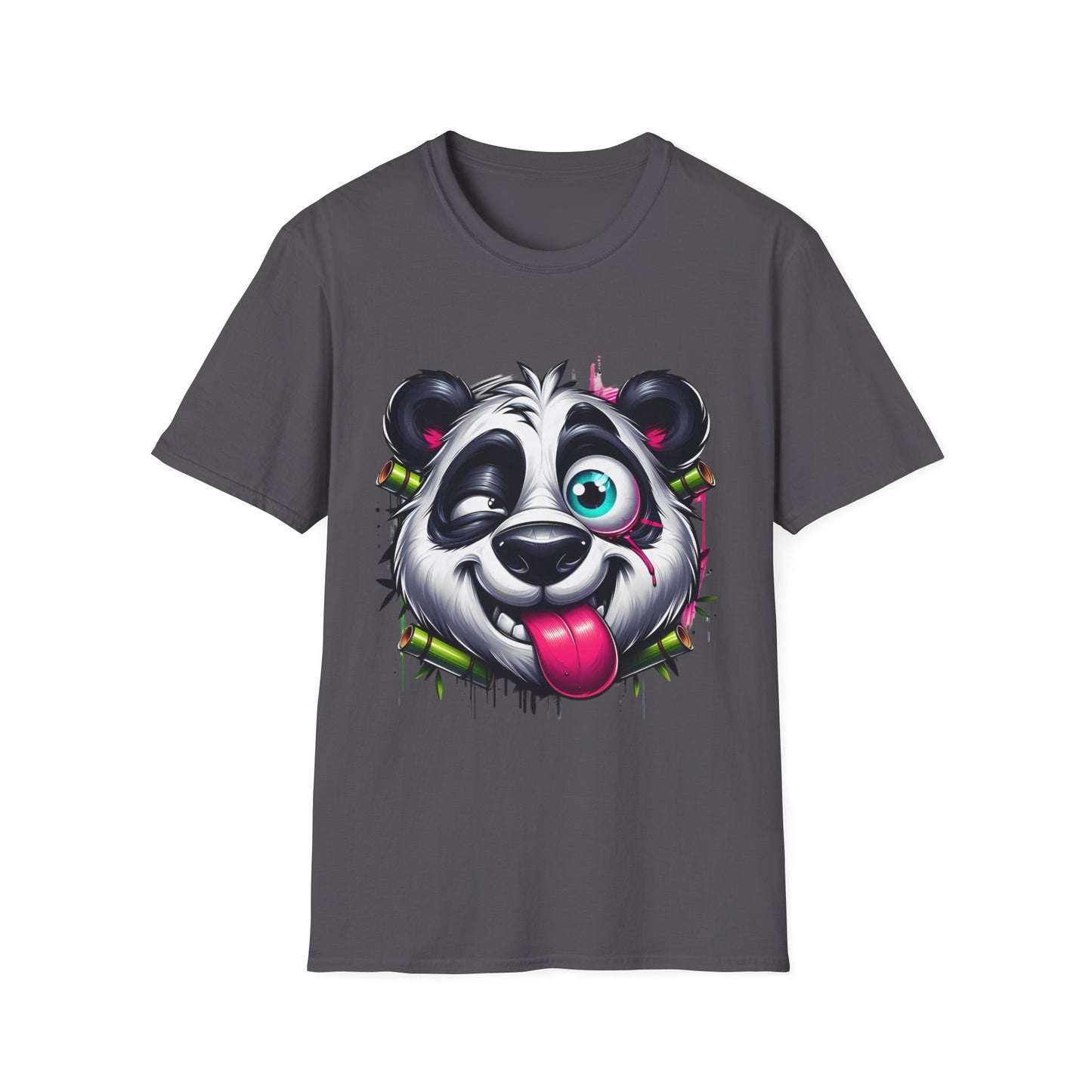 Vibrant Panda Graphic Tee Charcoal Printify T-Shirt Rhythm & Drip Apparel