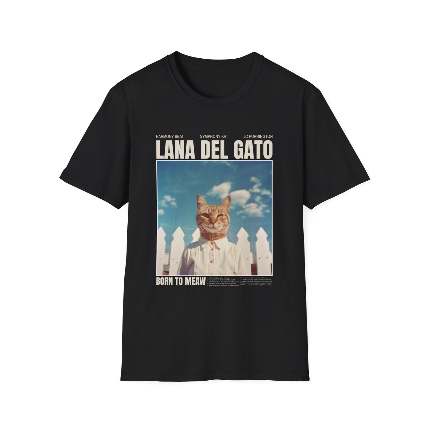 Music- Lana Del Gato Black Printify T-Shirt Rhythm & Drip Apparel