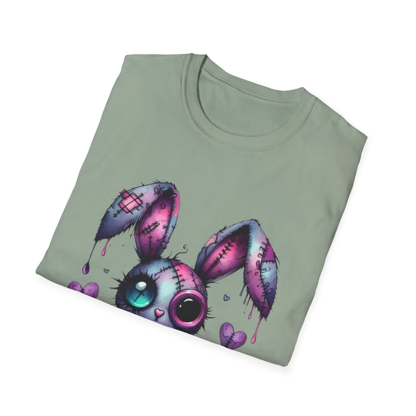 Playful Bunny Graphic T-Shirt - Softstyle Unisex Tee for Cute & Unique Casual Wear
