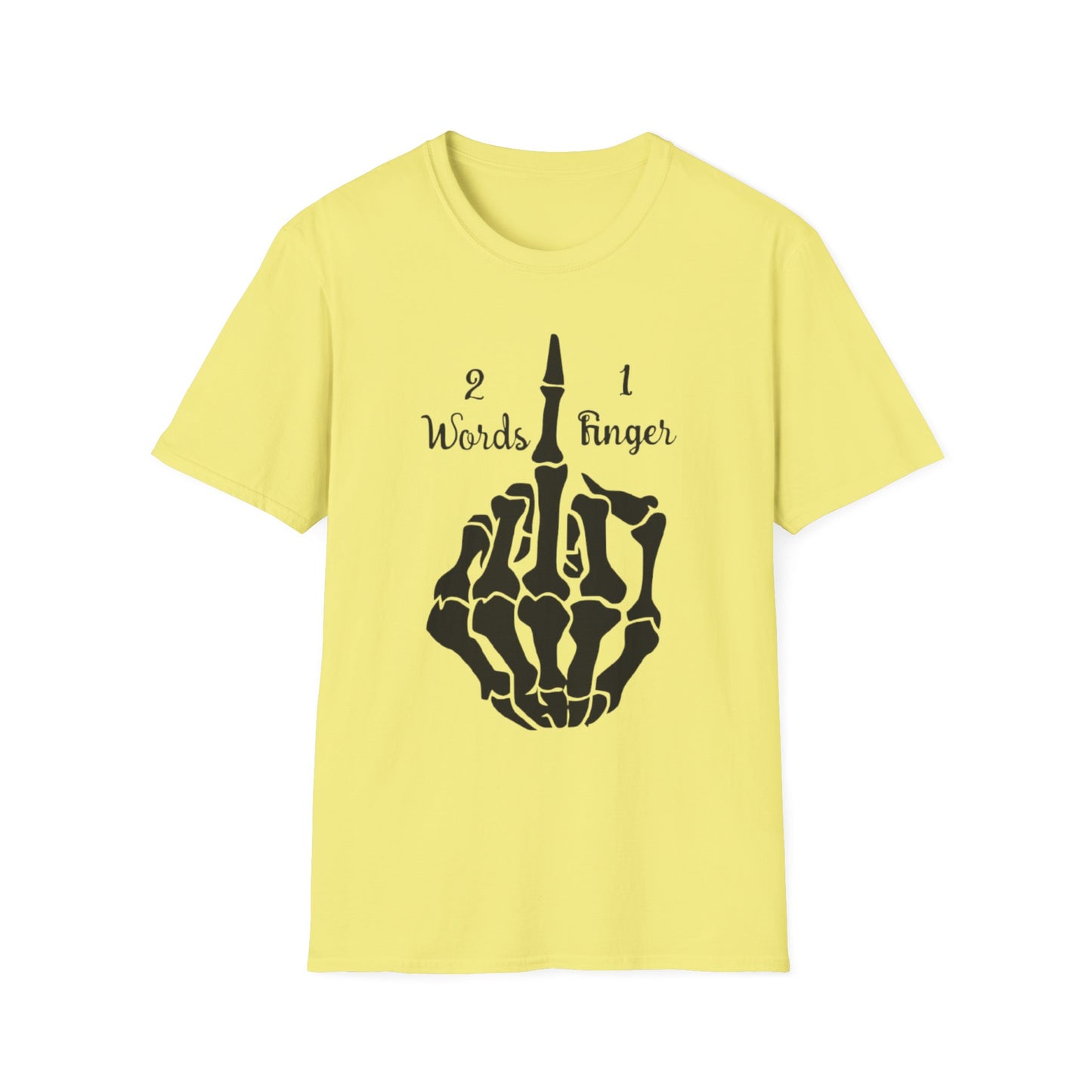 2 Words 1 Finger Cornsilk Printify T-Shirt Rhythm & Drip Apparel