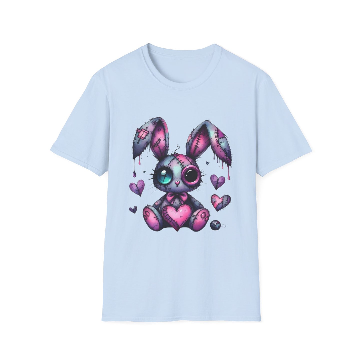 Playful Bunny Graphic T-Shirt - Softstyle Unisex Tee for Cute & Unique Casual Wear