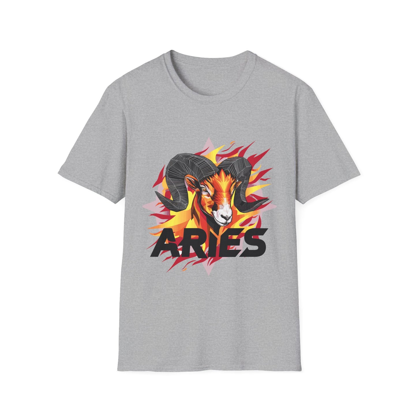 Aries Fire Symbol T-Shirt Sport Grey Printify T-Shirt Rhythm & Drip Apparel
