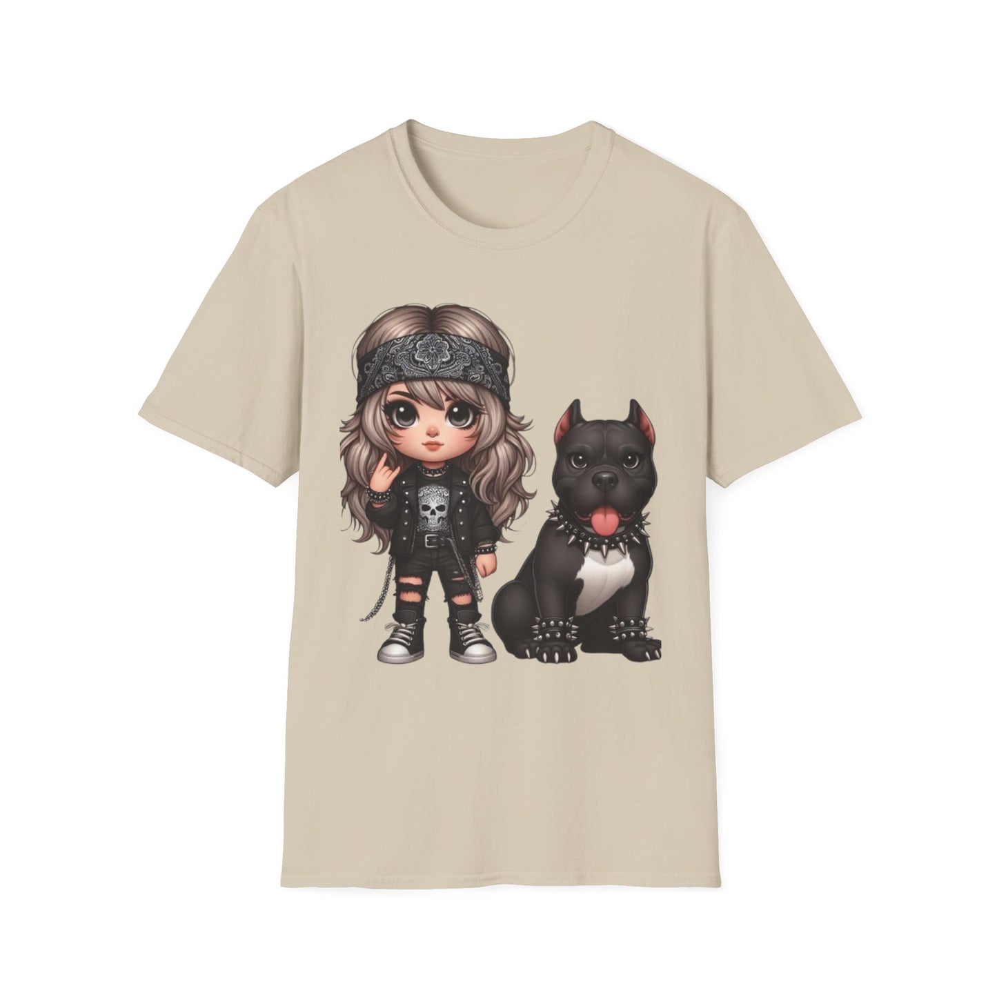 A Girl And Her Dog 4 T-Shirt Sand Printify T-Shirt Rhythm & Drip Apparel