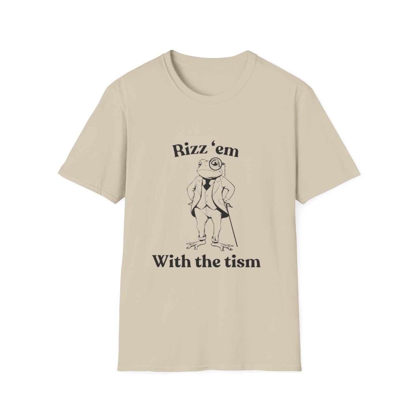 Autism Rizz 'em With the Tism T-Shirt Sand Printify T-Shirt Rhythm & Drip Apparel