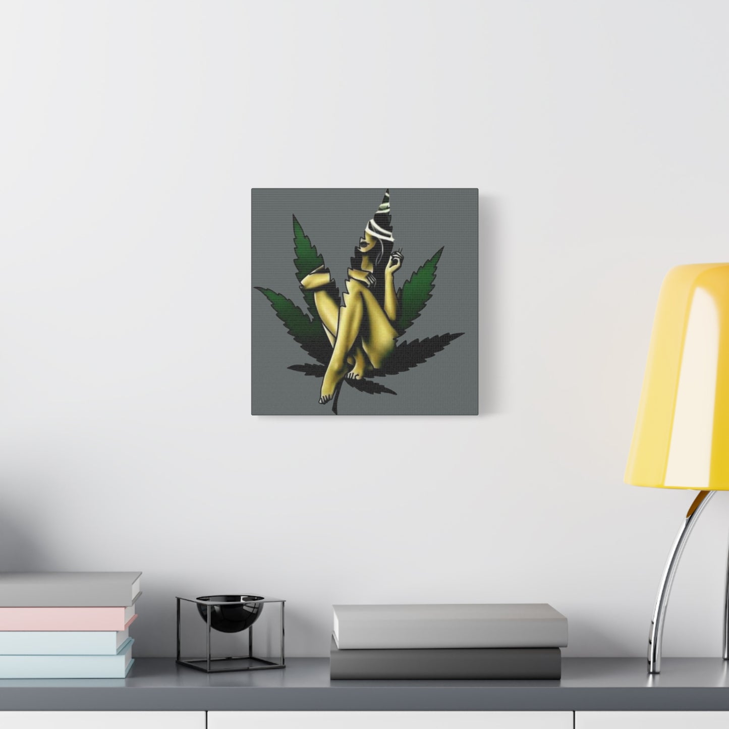 420- Artistic Cannabis Wall Canvas, Stretched Wall Art, Home Decor, Unique Gift, Bohemian Vibe, Chill Atmosphere Rhythm & Drip Canvas Rhythm & Drip Apparel