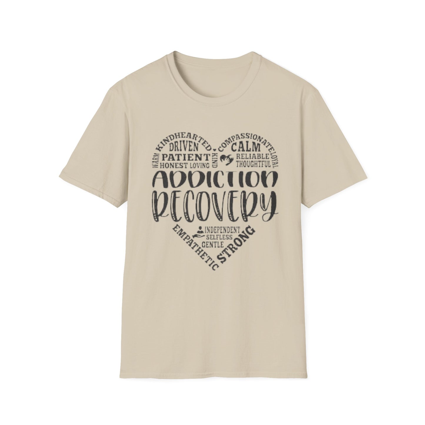 Addiction Recovery T-Shirt Sand Printify T-Shirt Rhythm & Drip Apparel