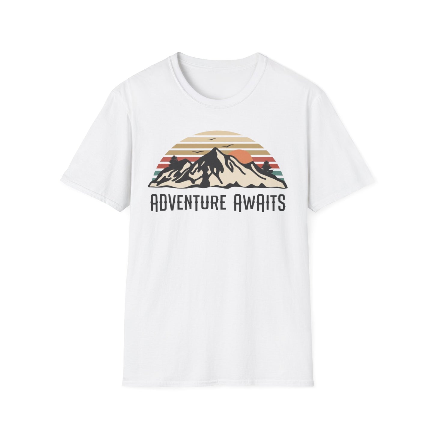 Adventure Awaits Unisex T-Shirt White Printify T-Shirt Rhythm & Drip Apparel