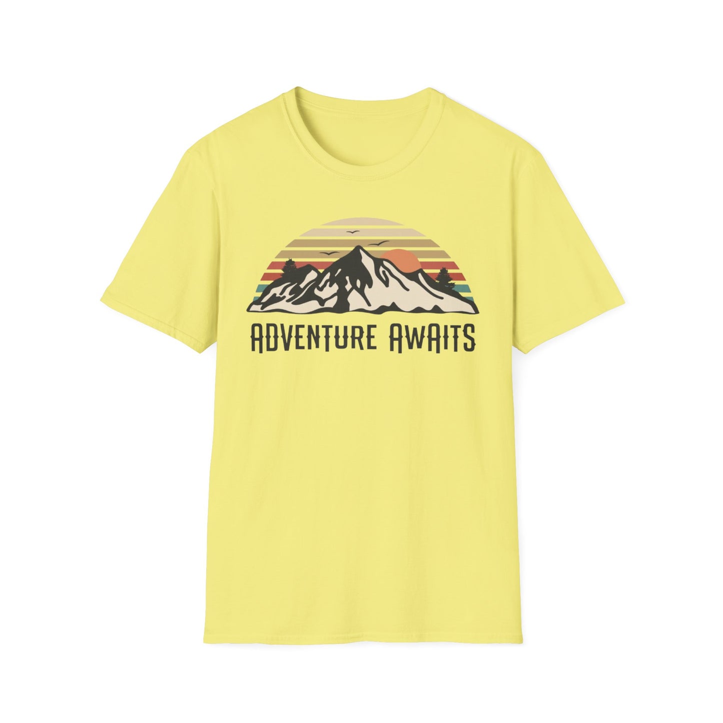 Adventure Awaits Unisex T-Shirt Cornsilk Printify T-Shirt Rhythm & Drip Apparel