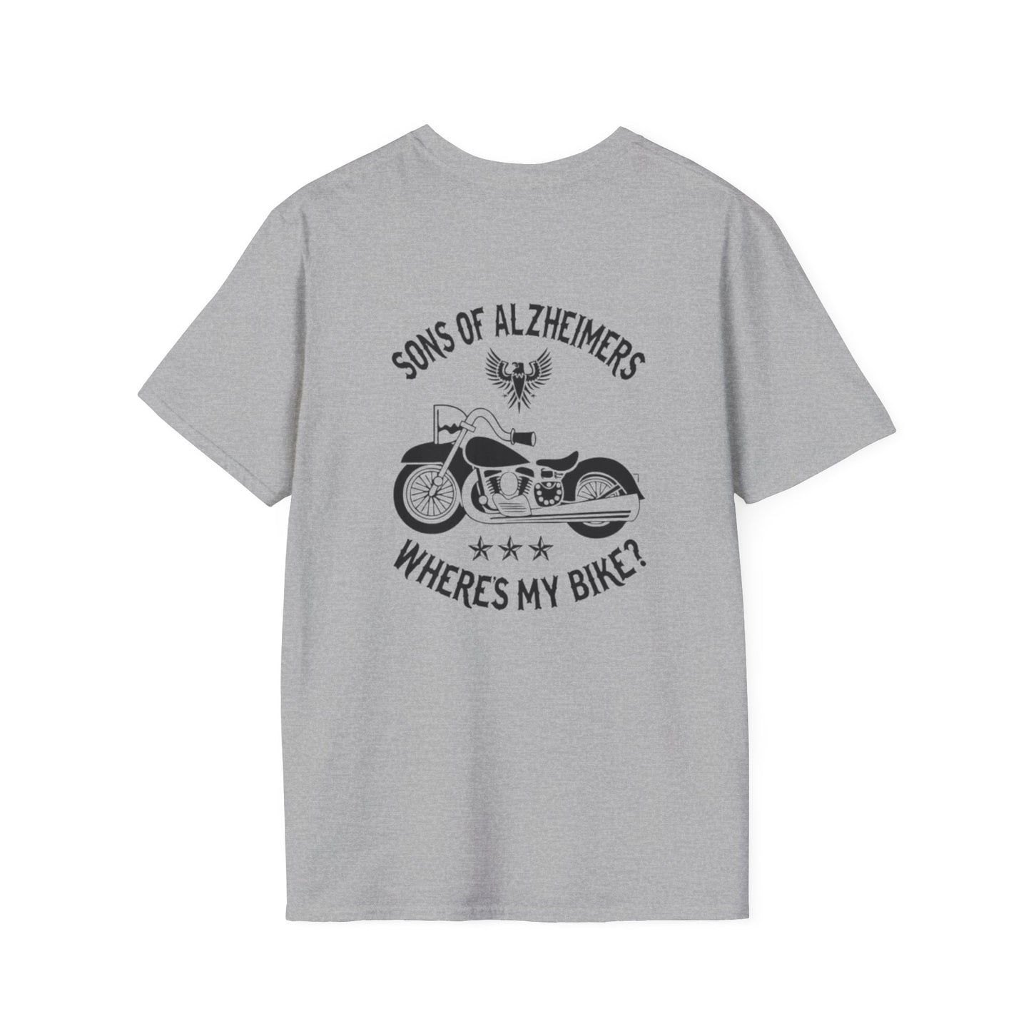 Alzheimer's Biker T-Shirt FRONT AND BACK Printify T-Shirt Rhythm & Drip Apparel