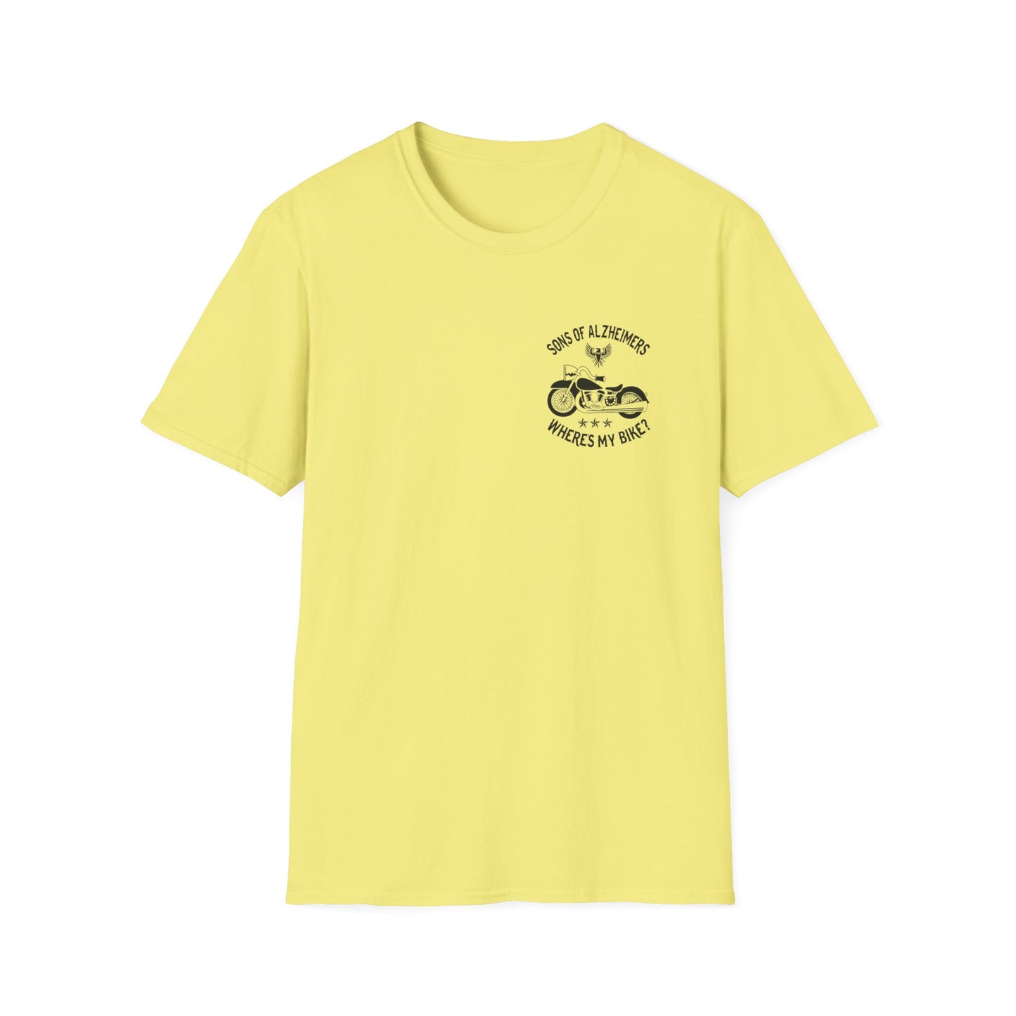 Alzheimer's Biker T-Shirt FRONT AND BACK Cornsilk Printify T-Shirt Rhythm & Drip Apparel