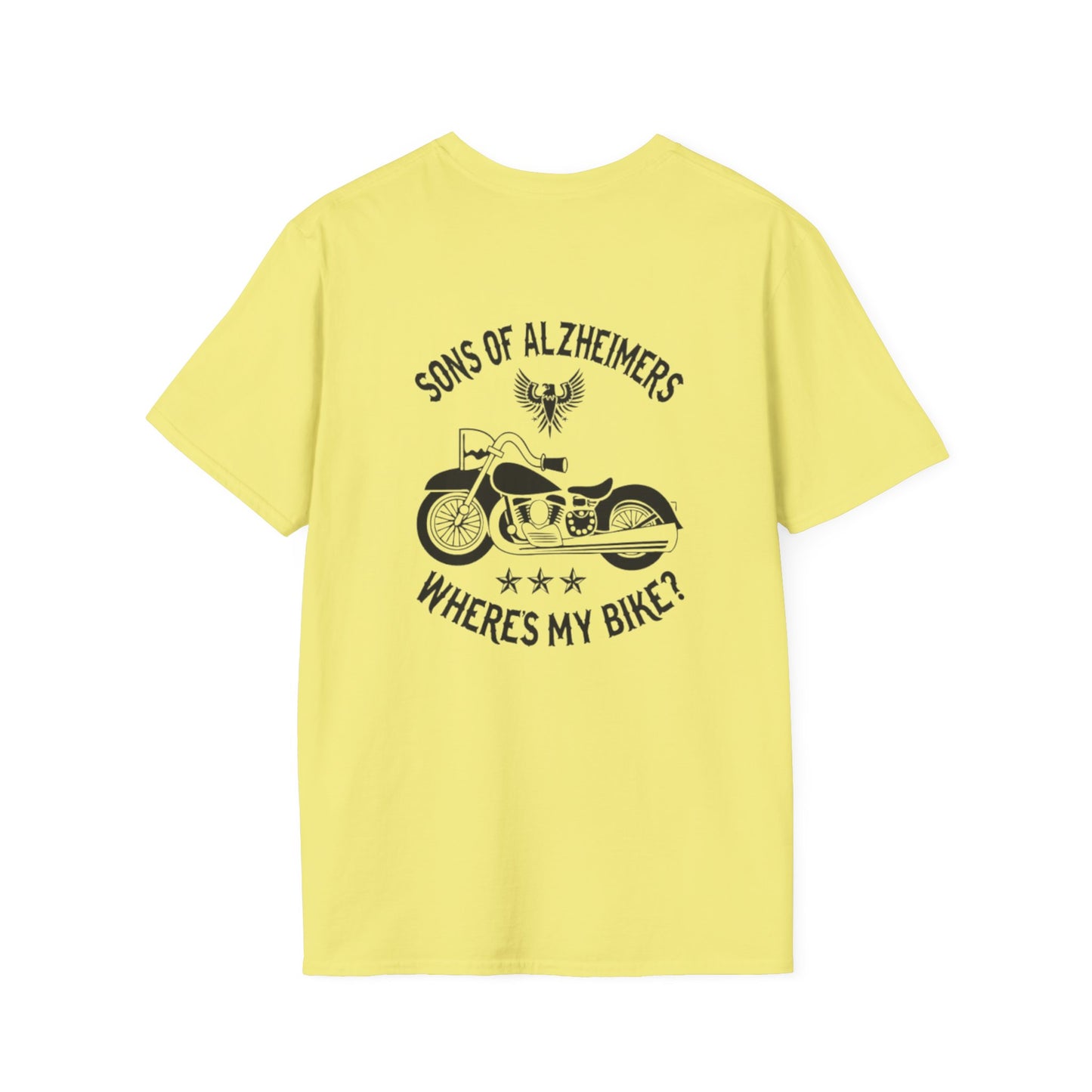 Alzheimer's Biker T-Shirt FRONT AND BACK Printify T-Shirt Rhythm & Drip Apparel