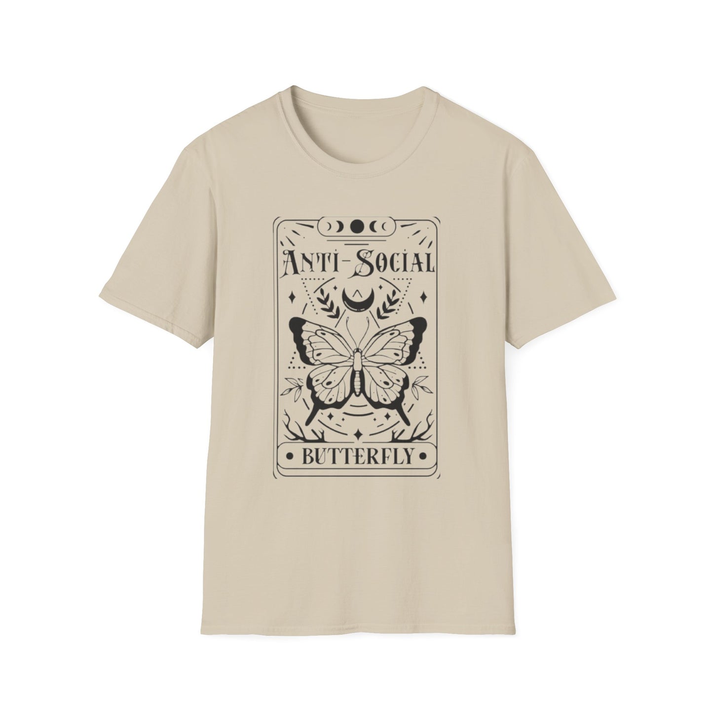 Anti-Social Butterfly- Tarot T-Shirt Sand Printify T-Shirt Rhythm & Drip Apparel