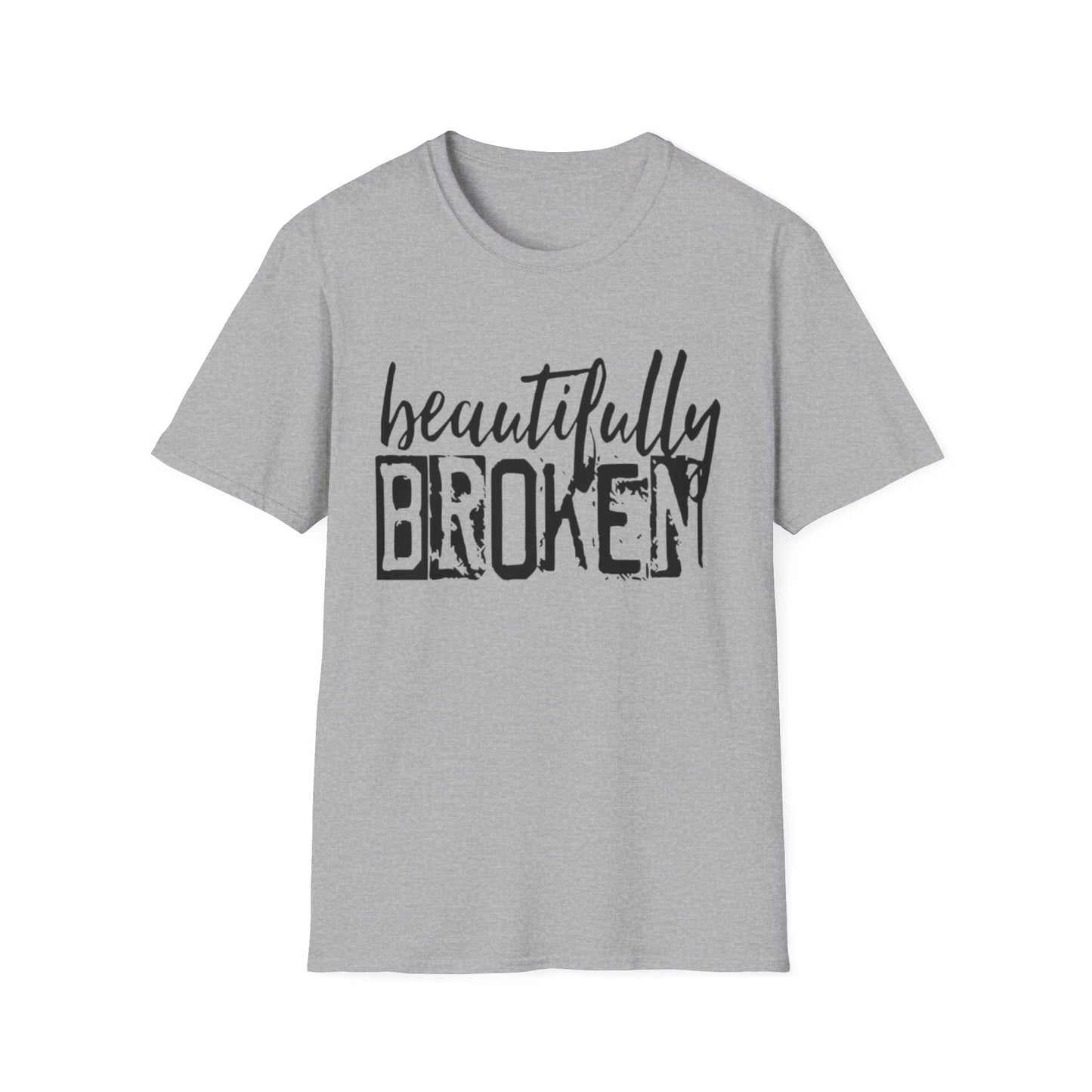 Beautifully Broken T-Shirt Sport Grey Printify T-Shirt Rhythm & Drip Apparel