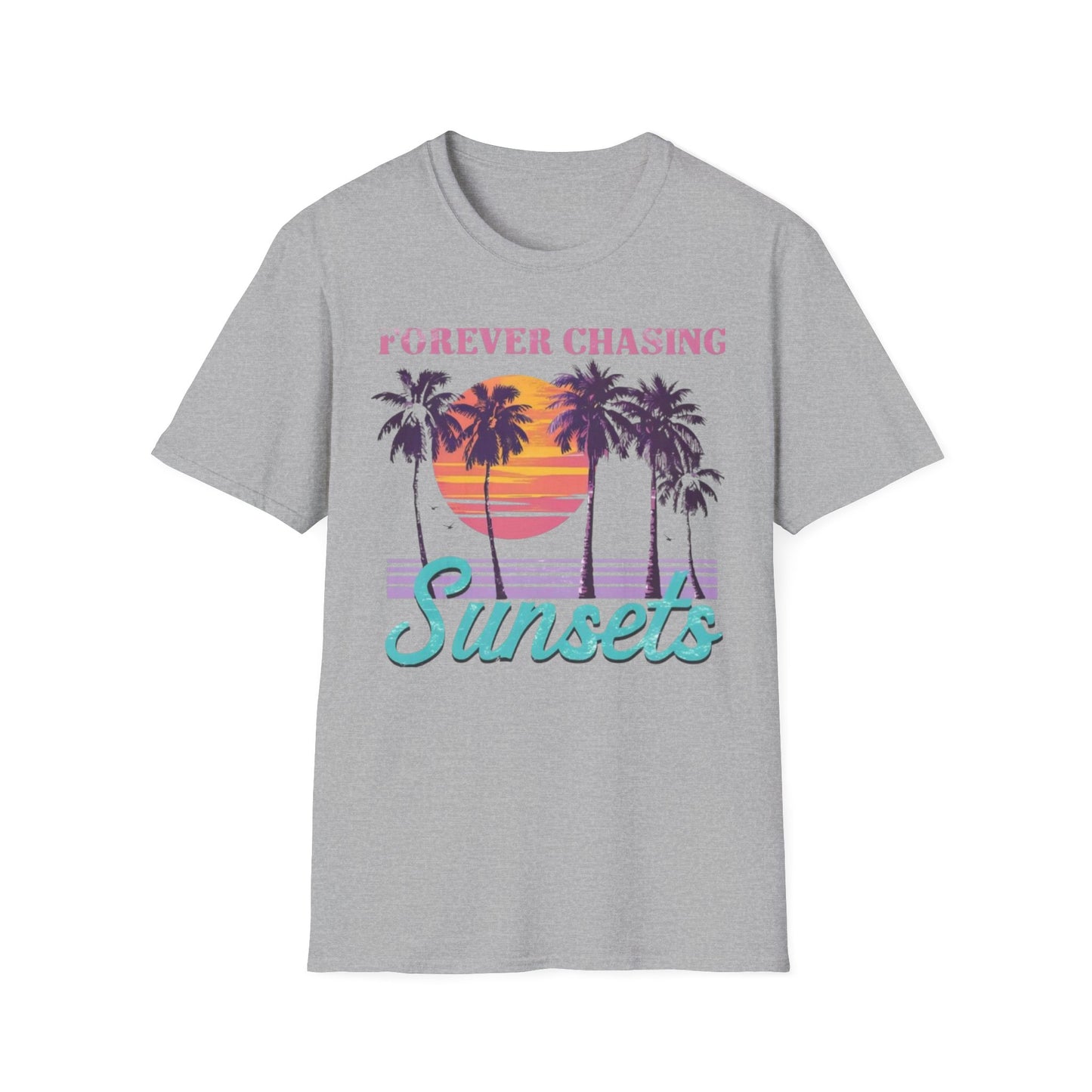 Summer- Forever Chasing Sunsets T-Shirt Sport Grey Printify T-Shirt Rhythm & Drip Apparel