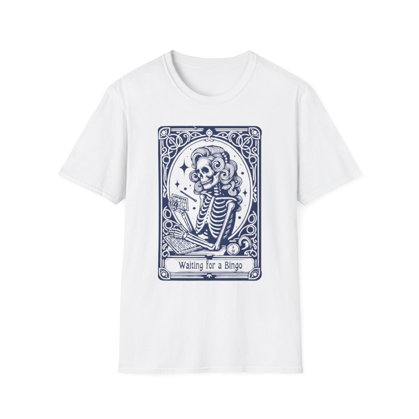 Waiting for Bingo Tarot T-Shirt White Printify T-Shirt Rhythm & Drip Apparel