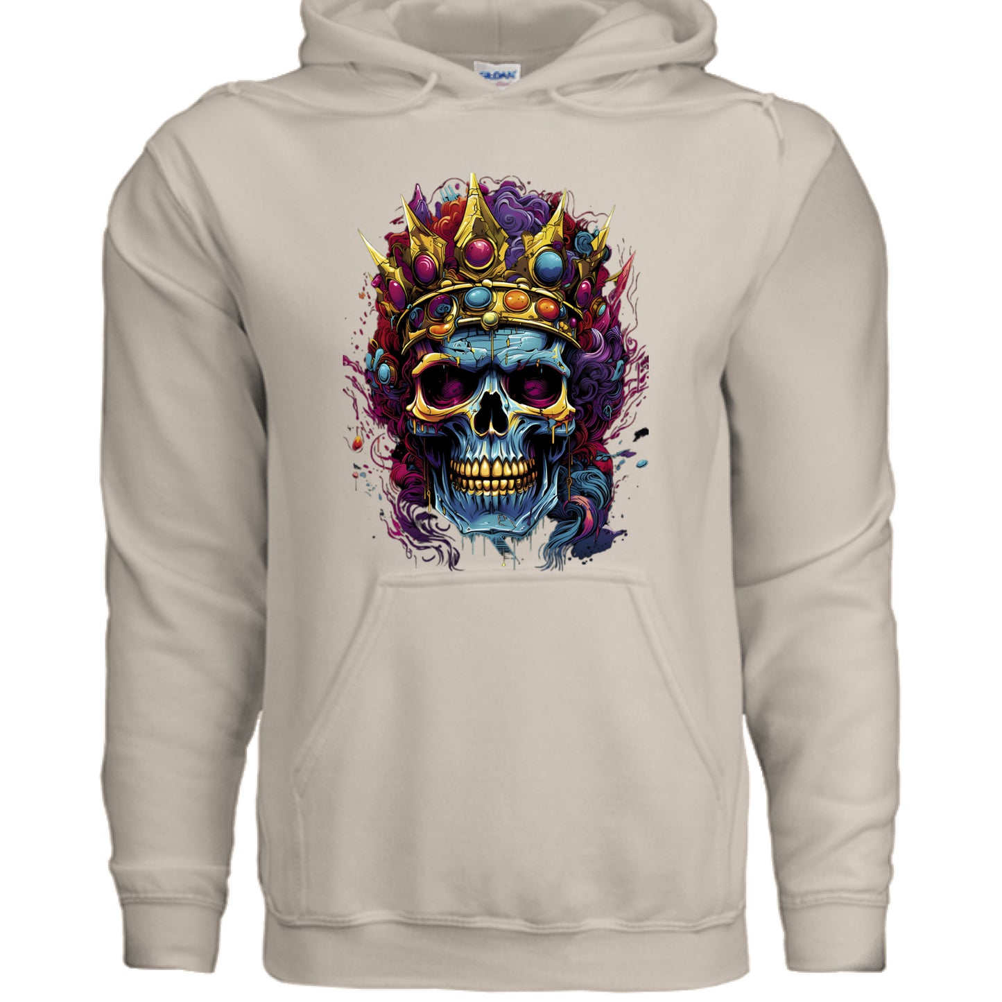 Vibrant Skull Crown Hoodie SAND Rhythm & Drip Hoodie Rhythm & Drip Apparel