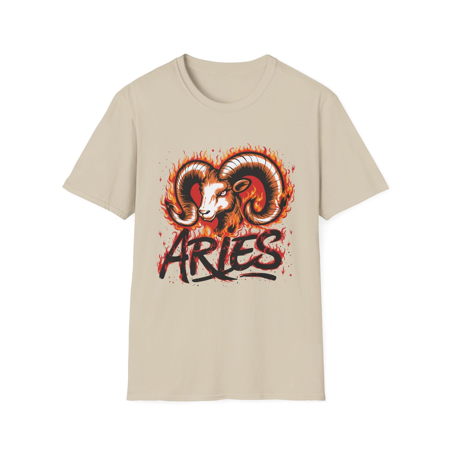 Aries Zodiac T-Shirt Sand Printify T-Shirt Rhythm & Drip Apparel