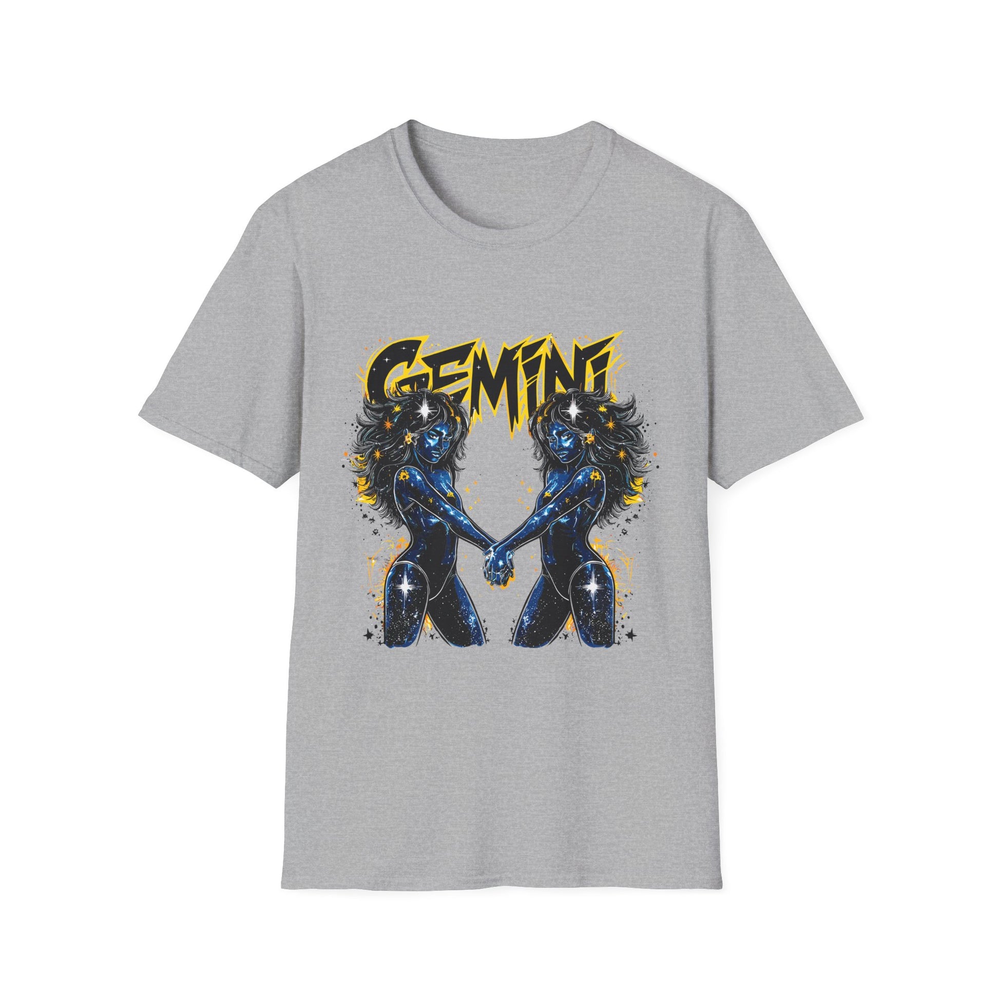 Gemini Zodiac T-Shirt Sport Grey Printify T-Shirt Rhythm & Drip Apparel