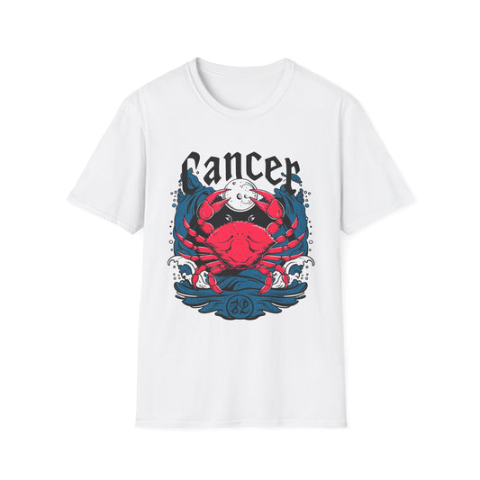 Cancer Zodiac T-Shirt White Printify T-Shirt Rhythm & Drip Apparel