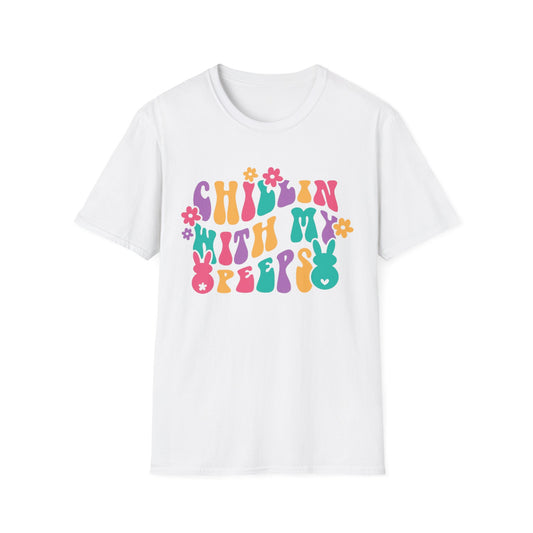 Easter- Chillin' with My Peeps White Printify T-Shirt Rhythm & Drip Apparel