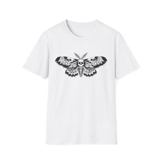 Gothic Moth T-Shirt White Printify T-Shirt Rhythm & Drip Apparel