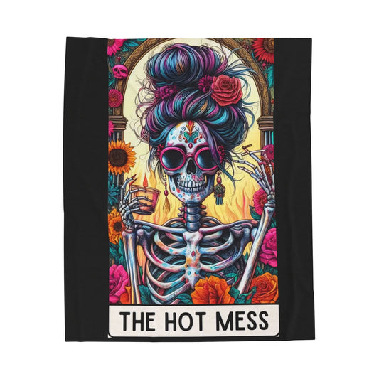 Tarot- Hot Mess Velveteen Blanket | Cozy Home Decor, Gift for Friends, Halloween Accent, Fun Sofa Throw 50" × 60" Printify All Over Prints Rhythm & Drip Apparel