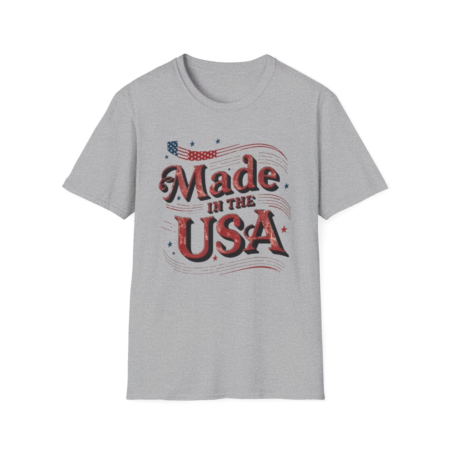 July 4th- Patriotic Made In The USA T-Shirt Sport Grey Printify T-Shirt Rhythm & Drip Apparel
