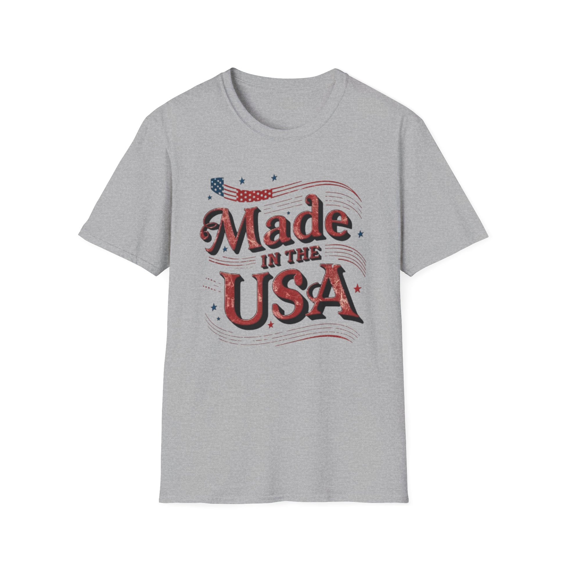 July 4th- Patriotic Made In The USA T-Shirt Sport Grey Printify T-Shirt Rhythm & Drip Apparel