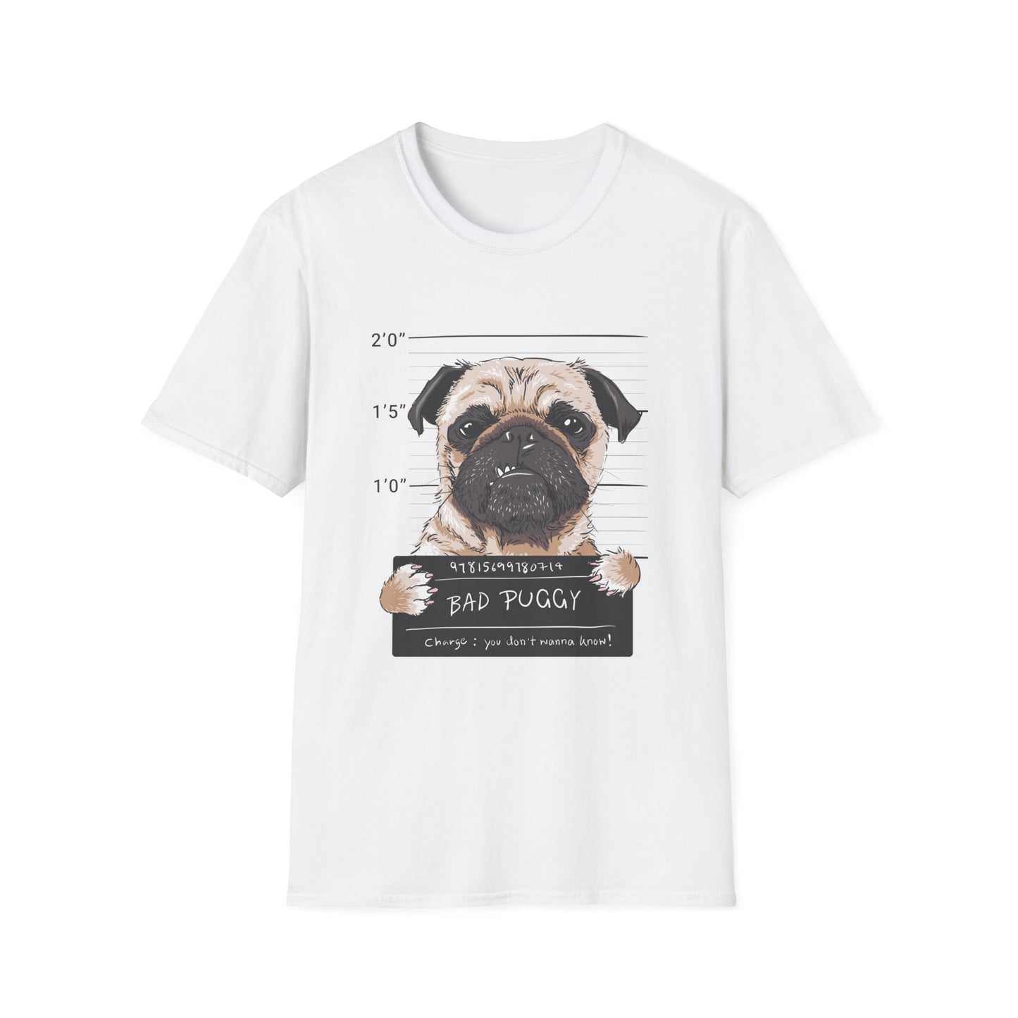 Bad Puggy Shirt White Printify T-Shirt Rhythm & Drip Apparel