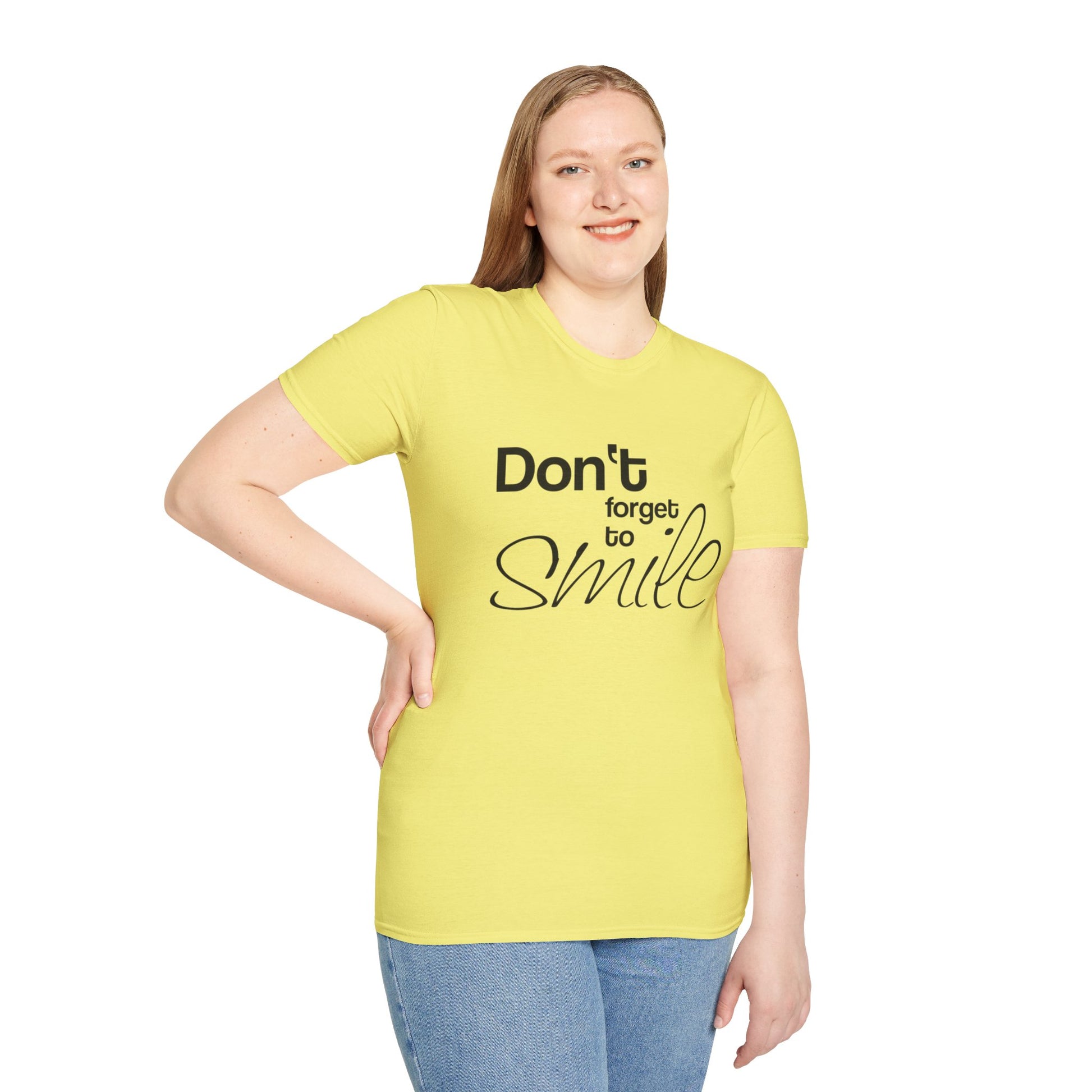 Inspirational Quote Unisex T-Shirt – "Don't Forget to Smile" - Rhythm & Drip