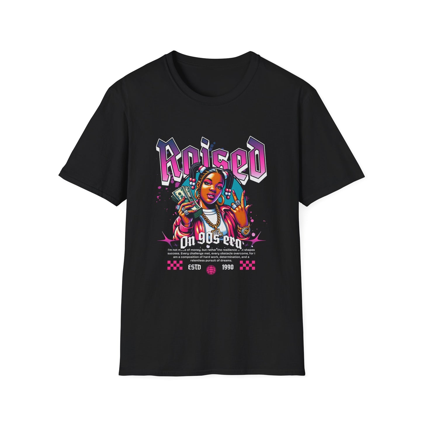 90s Retro Graphic Tee Black Printify T-Shirt Rhythm & Drip Apparel