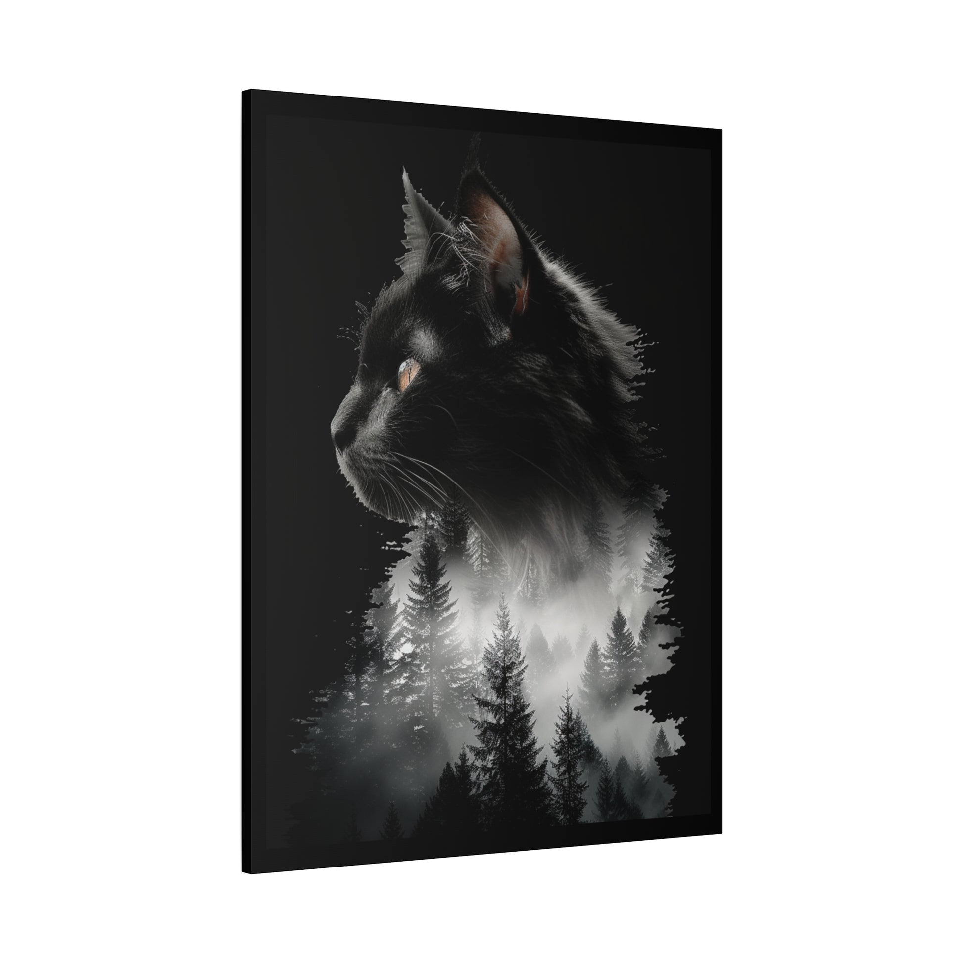 Cat- Mystical Cat Forest Canvas Print, Home Decor Art, Cat Lover Gift, Unique Wall Art, Pet Memorial Rhythm & Drip Canvas Rhythm & Drip Apparel