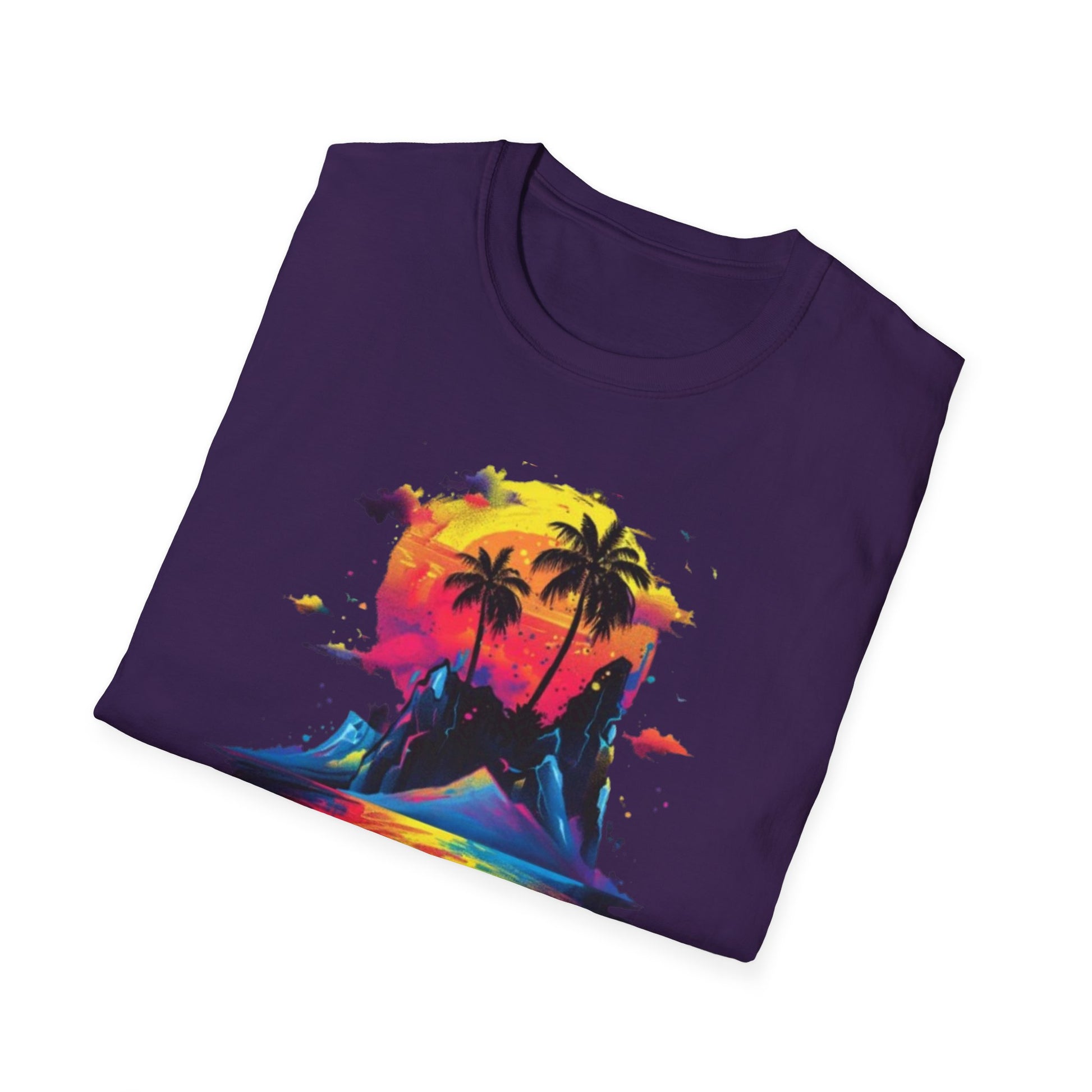 Vibrant Tropical Sunset T-Shirt Printify T-Shirt Rhythm & Drip Apparel