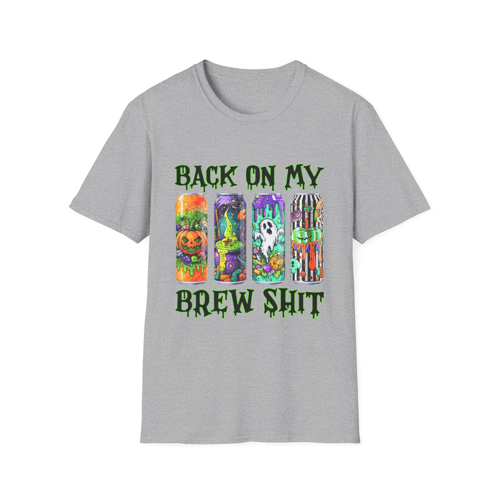 Back On My Brew Sh*t Tee, Unisex T-Shirt, Casual Wear, Spooky Season, Gift for Friends Sport Grey Printify T-Shirt Rhythm & Drip Apparel