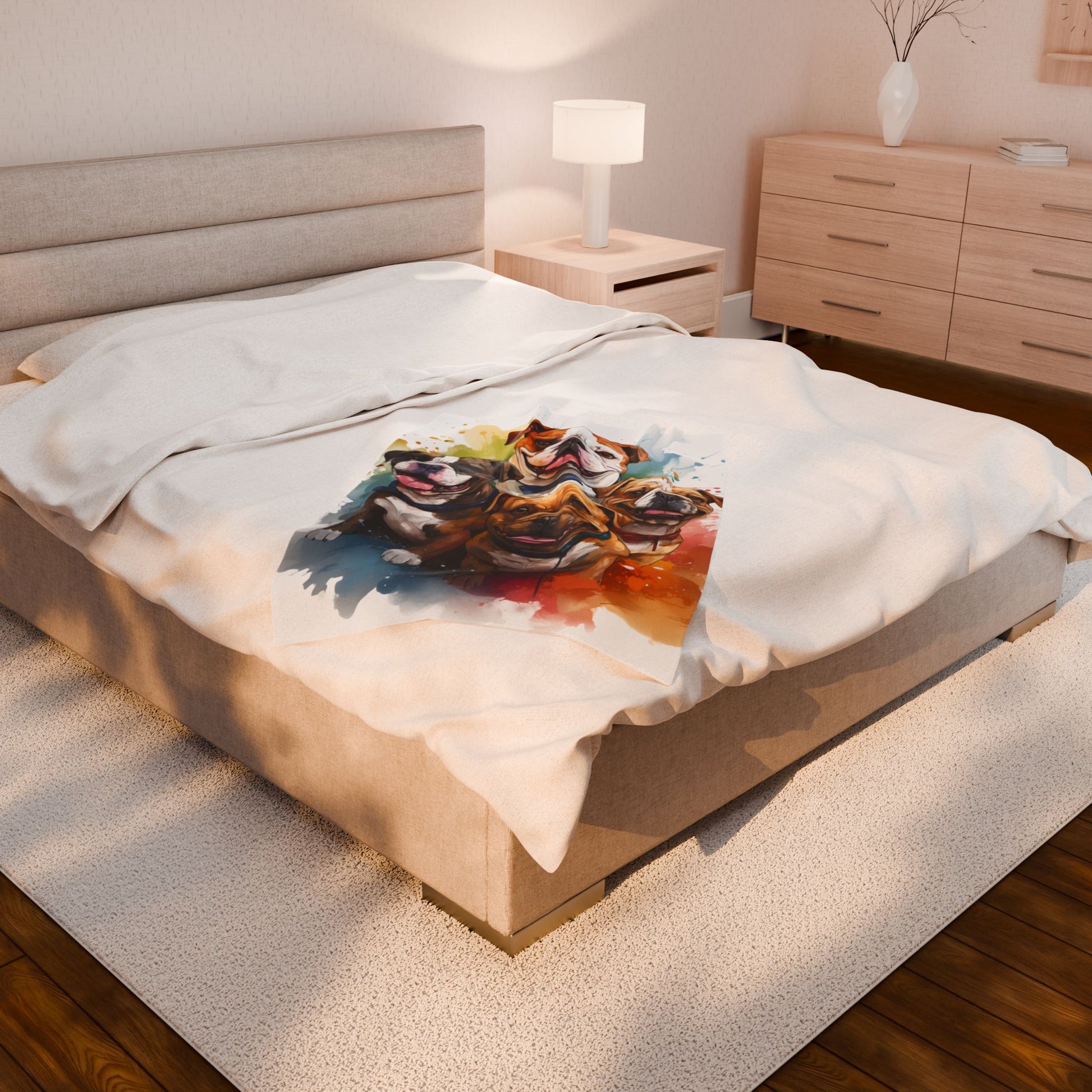 Dog- Dog Lover's Velveteen Plush Blanket, Cozy Home Décor for Pet Owners, Perfect Gift for Animal Lovers, Warm and Soft Throw, Unique Dog Art Printify All Over Prints Rhythm & Drip Apparel